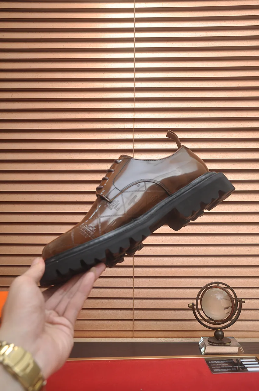 Men's men's shoes 💰720💶【[Hermes HERMES】】(High-end Niuli) New 🍀 HERMES - top version of classic casual leather shoes! Made of imported original cowhide, the inner top layer is comfortable cowhide lining! Original wear-resistant rubber foam outsole! High quality products! Code number 38-45 (45 customized)